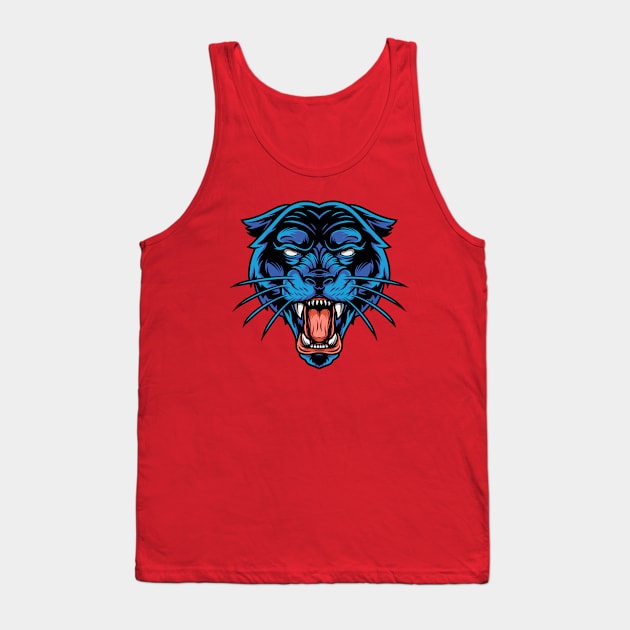 Angry Black Panther Tank Top by Mako Design 